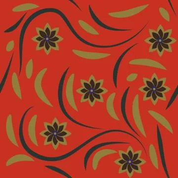 Seamless pattern exotic shapes with flowers and leaves plants Stock Illustration