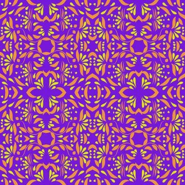 Seamless pattern exotic shapes with flowers and leaves plants Stock Illustration
