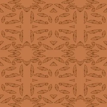 Seamless pattern exotic shapes with flowers and leaves plants Stock Illustration