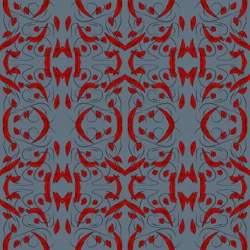 Seamless pattern exotic shapes with flowers and leaves plants Stock Illustration