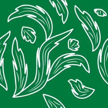 Seamless pattern exotic shapes with flowers and leaves plants Stock Illustration