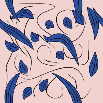 Seamless pattern exotic shapes with flowers and leaves plants Stock Illustration
