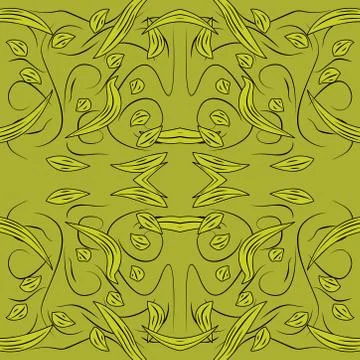 Seamless pattern exotic shapes with flowers and leaves plants Stock Illustration