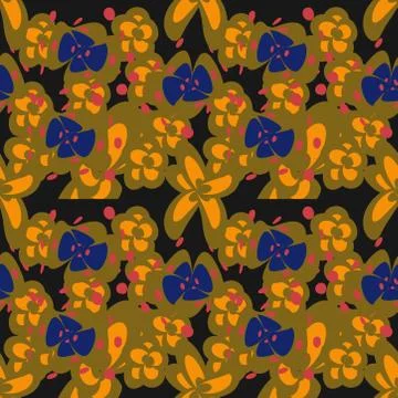 Seamless pattern exotic shapes with flowers and leaves plants Stock Illustration