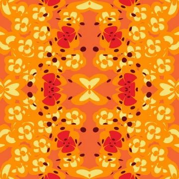 Seamless pattern exotic shapes with flowers and leaves plants Stock Illustration