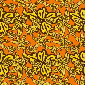 Seamless pattern exotic shapes with flowers and leaves plants Stock Illustration