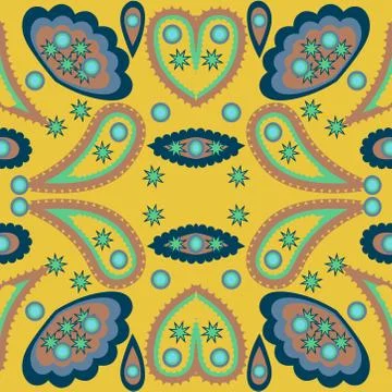 Seamless pattern exotic shapes with flowers and leaves plants Stock Illustration