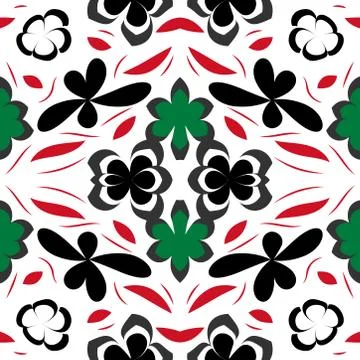 Seamless pattern exotic shapes with flowers and leaves plants Stock Illustration