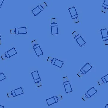 Seamless pattern expandable trolley bag cartoon vector 库存插图