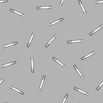 Seamless pattern Expansion bolt featuring a threaded end and a hexagonal nut, Stock Illustration