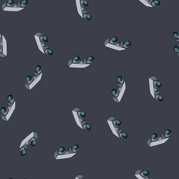 Seamless pattern exploration binoculars cartoon vector Illustrazione stock