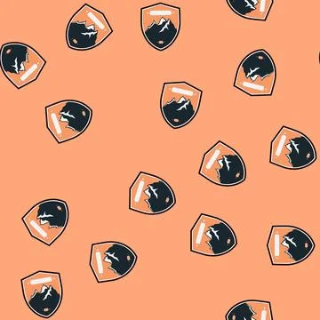Seamless pattern explore retro mountains badge cartoon vector Stock Illustration