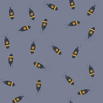 Seamless pattern explosion atomic bomb cartoon vector 스톡 일러스트