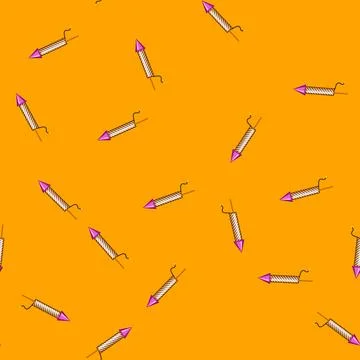 Seamless pattern explosion firework rocket cartoon vector 库存插图