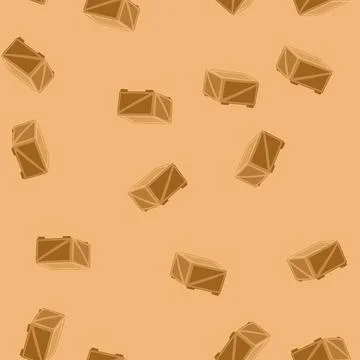 Seamless pattern export wooden crate cartoon vector イラスト素材