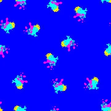 Seamless pattern expressive paint splatters cartoon vector Stock Illustration