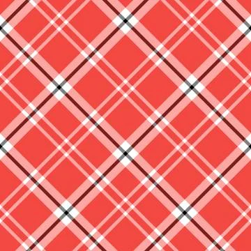 Seamless pattern in exquisite cozy red, white and black colors for plaid, Stock Illustration