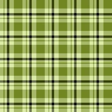 Seamless pattern in exquisite green and black colors for plaid, fabric, Stock Illustration