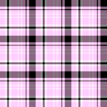 Seamless pattern in exquisite light lilac, white and black colors for plaid, Stock Illustration