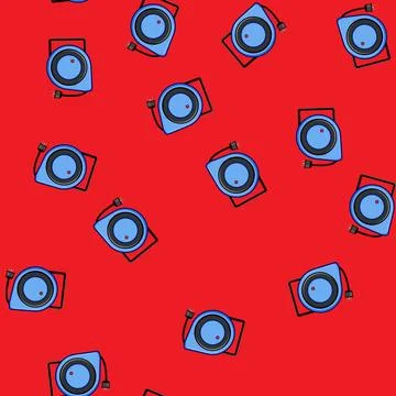 Seamless pattern Extension cord reel charging a mobile device Stock Illustration
