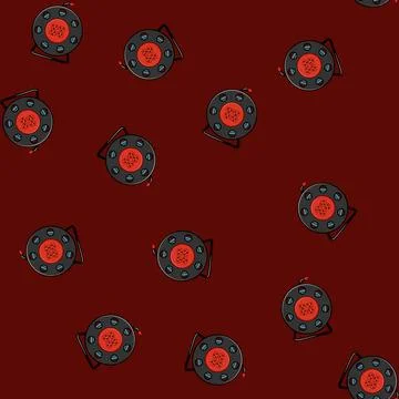 Seamless pattern Extension cord reel distributing electricity and power 스톡 일러스트