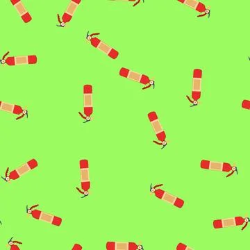 Seamless pattern extinguish fire extinguisher cartoon vector Stock Illustration
