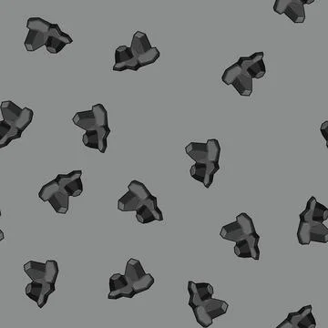Seamless pattern extraction coal ore cartoon vector Stock Illustration