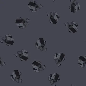 Seamless pattern extraction coal ore cartoon vector Stock Illustration