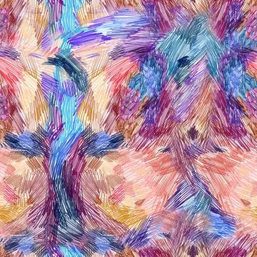 Seamless pattern, extraordinary beautiful abstraction. Art drawn with a colored Stock Illustration