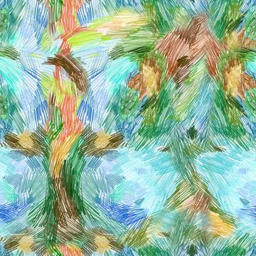 Seamless pattern, extraordinary beautiful abstraction. Art drawn with a colored Stock Illustration