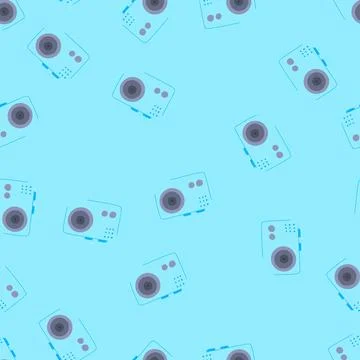 Seamless pattern extreme action camera cartoon vector Stock Illustration
