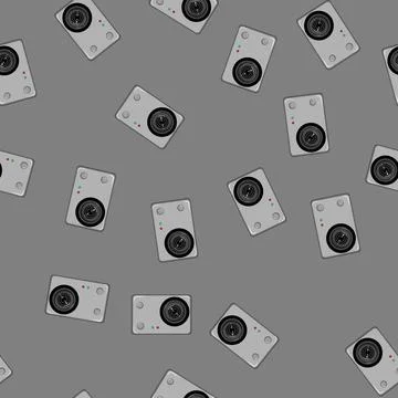 Seamless pattern extreme action camera cartoon vector 스톡 일러스트