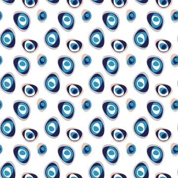 Seamless pattern with eye and beads. Stock Illustration