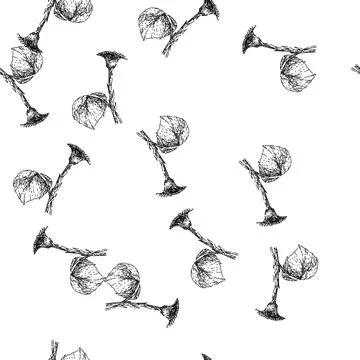 Seamless pattern eye coltsfoot sketch hand drawn 库存插图