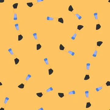Seamless pattern eye cosmetic brush cartoon vector Stock Illustration