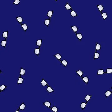 Seamless pattern eye geek glasses cartoon vector イラスト素材
