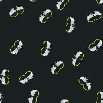 Seamless pattern eye safety glasses cartoon vector Stock Illustration