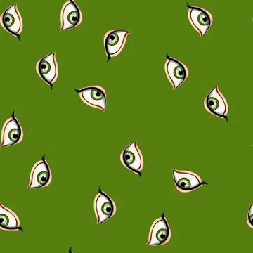 Seamless pattern eyelash eye cartoon vector Stock Illustration
