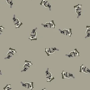 Seamless pattern eyepiece microscope cartoon vector 스톡 일러스트