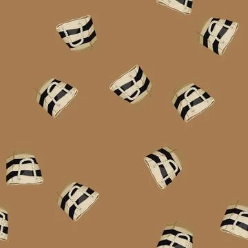 Seamless pattern fabric beach bag cartoon vector Stockillustratie