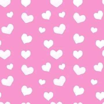 Seamless pattern with fabric hearts Stock Illustration