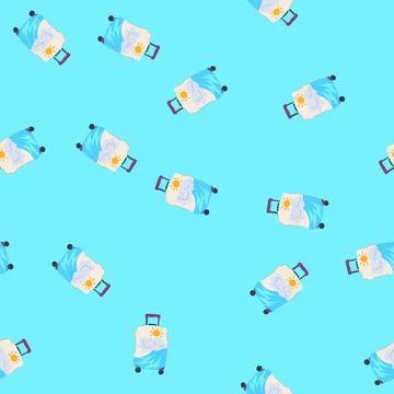 Seamless pattern fabric luggage cover cartoon vector Illustrazione stock