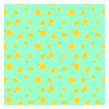 Seamless pattern for fabric or poster. A lemon with a leaf. Stock Illustration