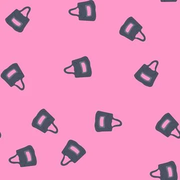 Seamless pattern fabric reusable bag cartoon vector Stock Illustration