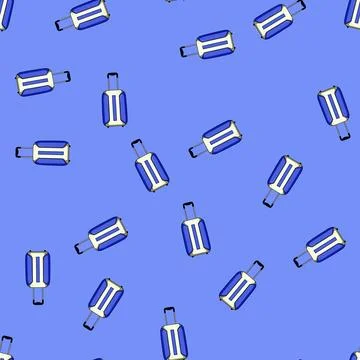 Seamless pattern fabric soft shell suitcase cartoon vector Stock Illustration