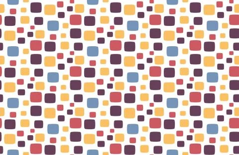Seamless pattern for fabric from squares with round corners. Stock Illustration