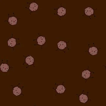 Seamless pattern face cookie character cartoon vector 스톡 일러스트