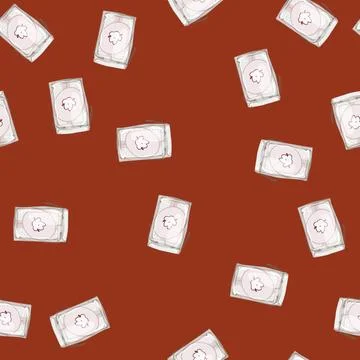 Seamless pattern face cotton pad cartoon vector Stock Illustration