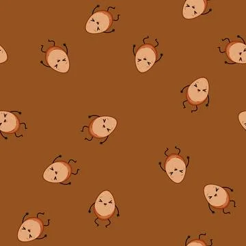 Seamless pattern face egg character cartoon vector Stock Illustration