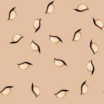Seamless pattern face eye cartoon vector Stock Illustration